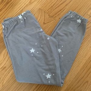 Chaser brand soft fleece gray star sweatpants Sz S